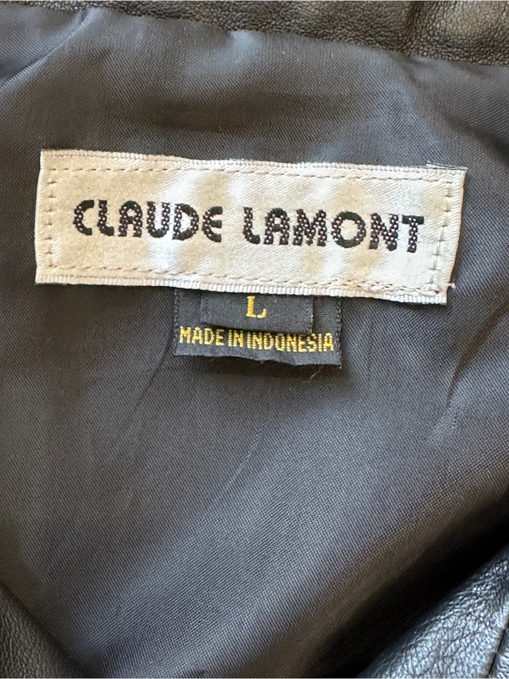 Claude Lamont Leather Jacket L Cropped Zip Biker Downtown Girl Minimalist - Picture 9 of 13